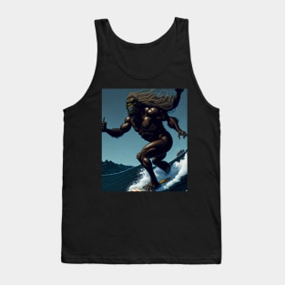 Bigfoot breaks hearts, rips sassy farts, and Sasquatch surfs Tank Top